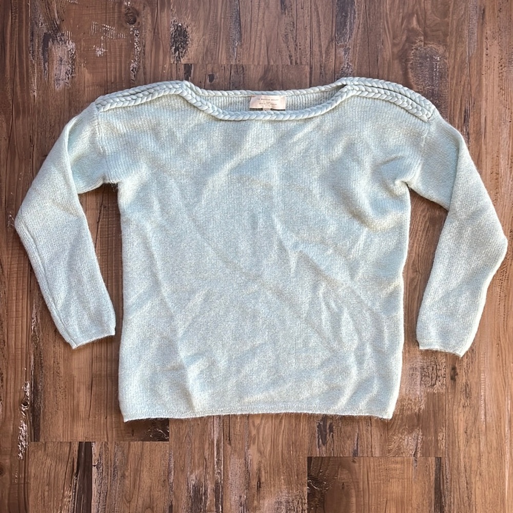 Sezane La Maille Super KidMohair/Baby Alpaca Blend 3/4 Sleeve Sweater